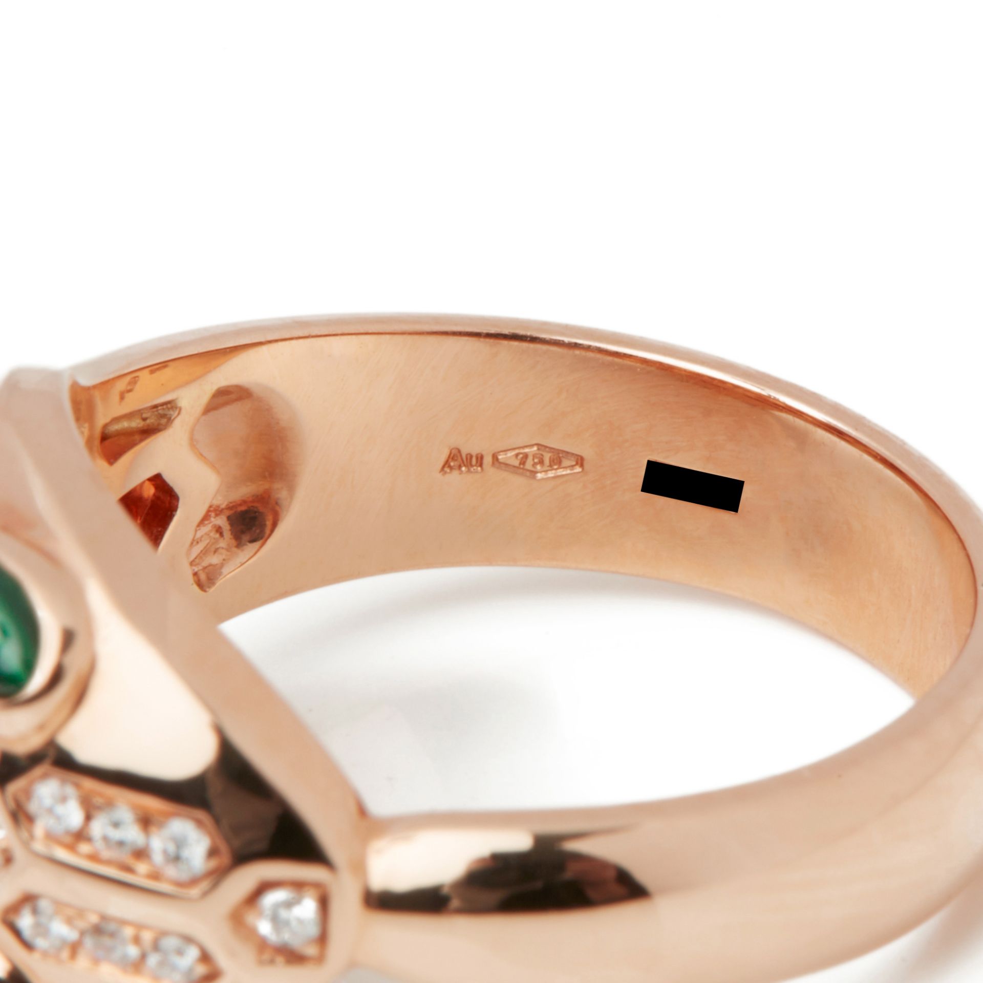 18k Rose Gold Diamond & Malachite Serpenti Ring - Image 6 of 8