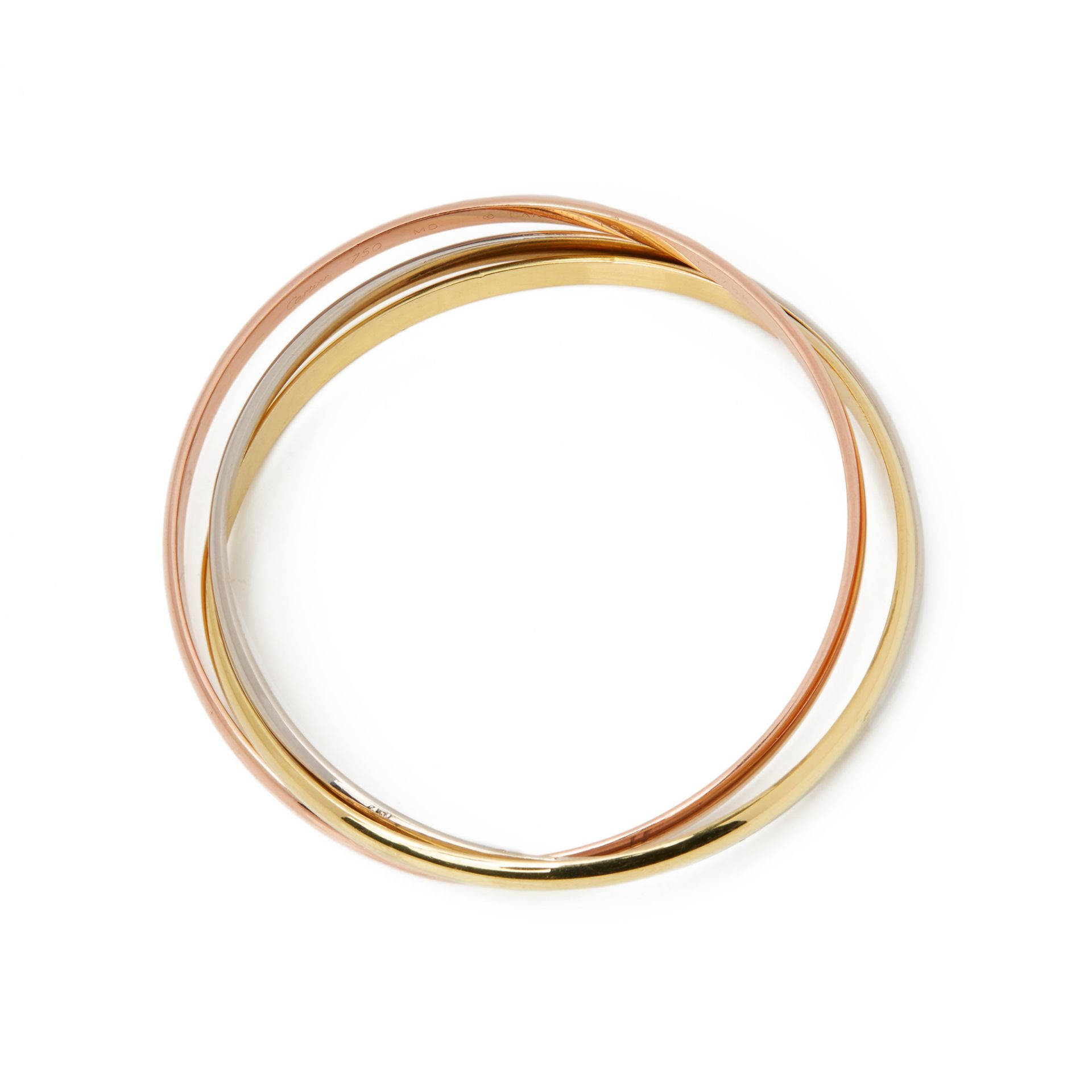 18k Yellow, White & Rose Gold Medium Trinity Bracelet - Image 6 of 8