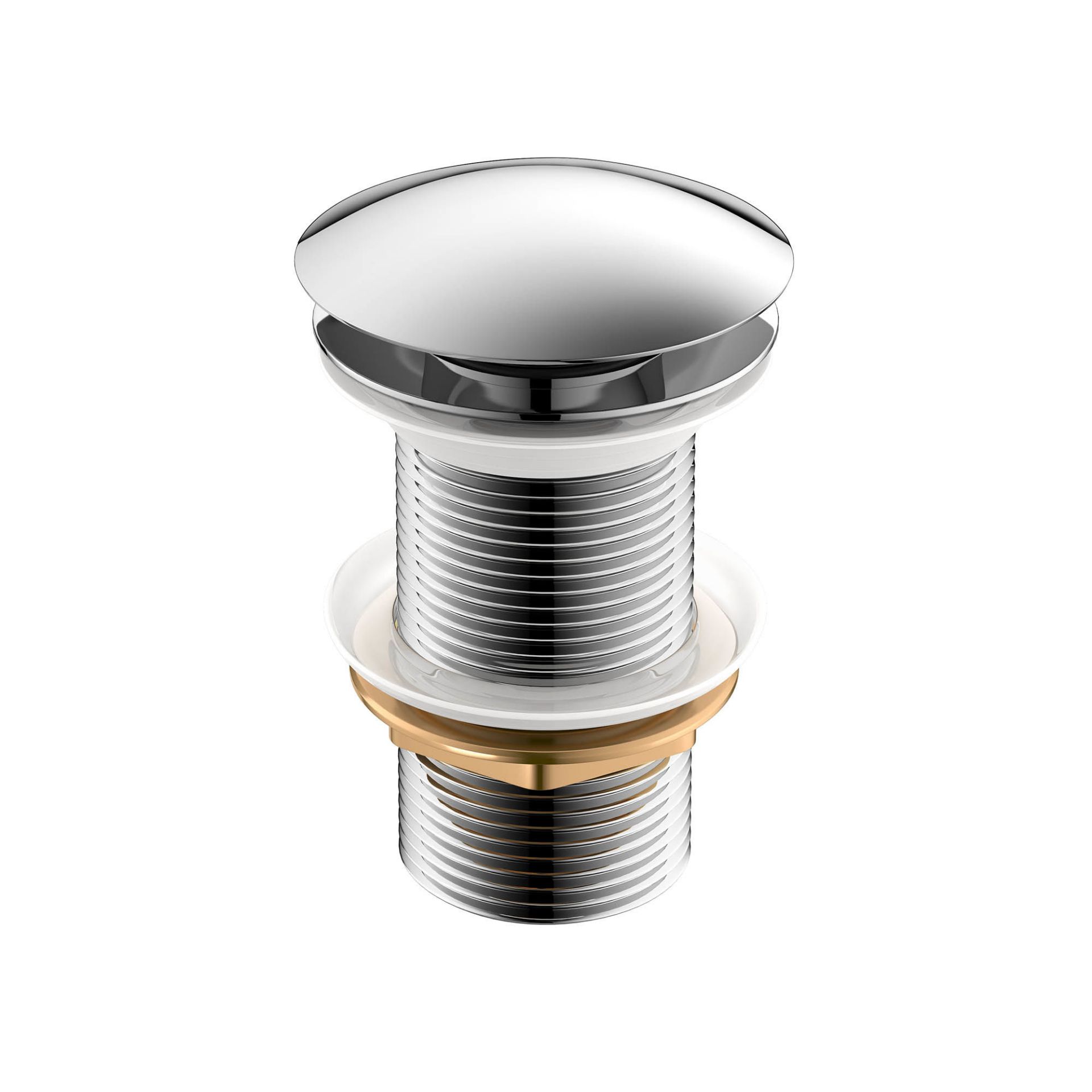 (SU1042) Basin Waste - Unslotted Push Button Pop-Up Made with zinc with solid brass components...