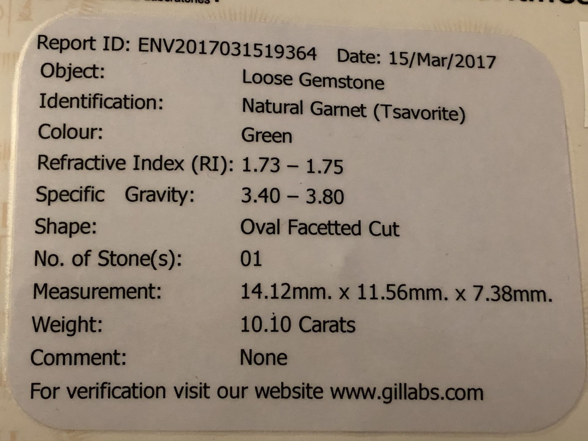 10.10ct Natural Garnet with GIL Certificate - Image 3 of 6