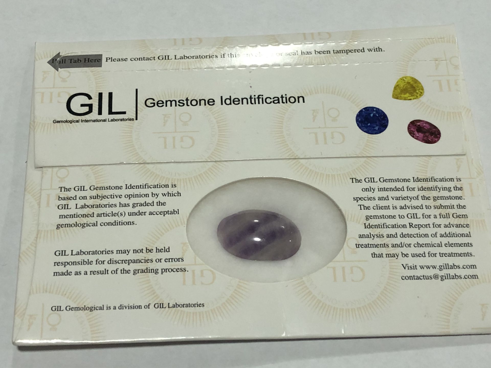 10.99ct Natural Quartz (Amethyst) with GIL Certificate