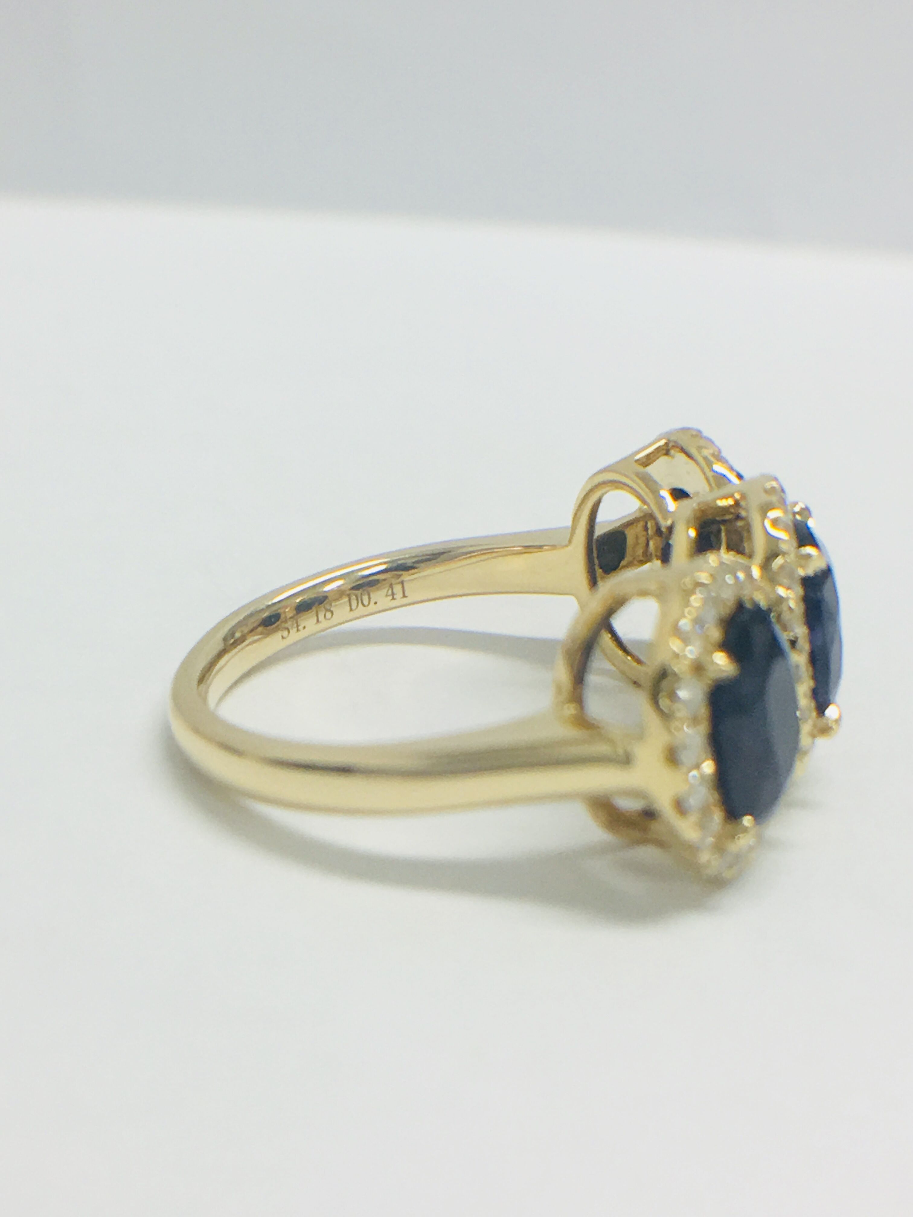 18ct Yellow Gold Sapphire & Diamond Ring - Image 8 of 12