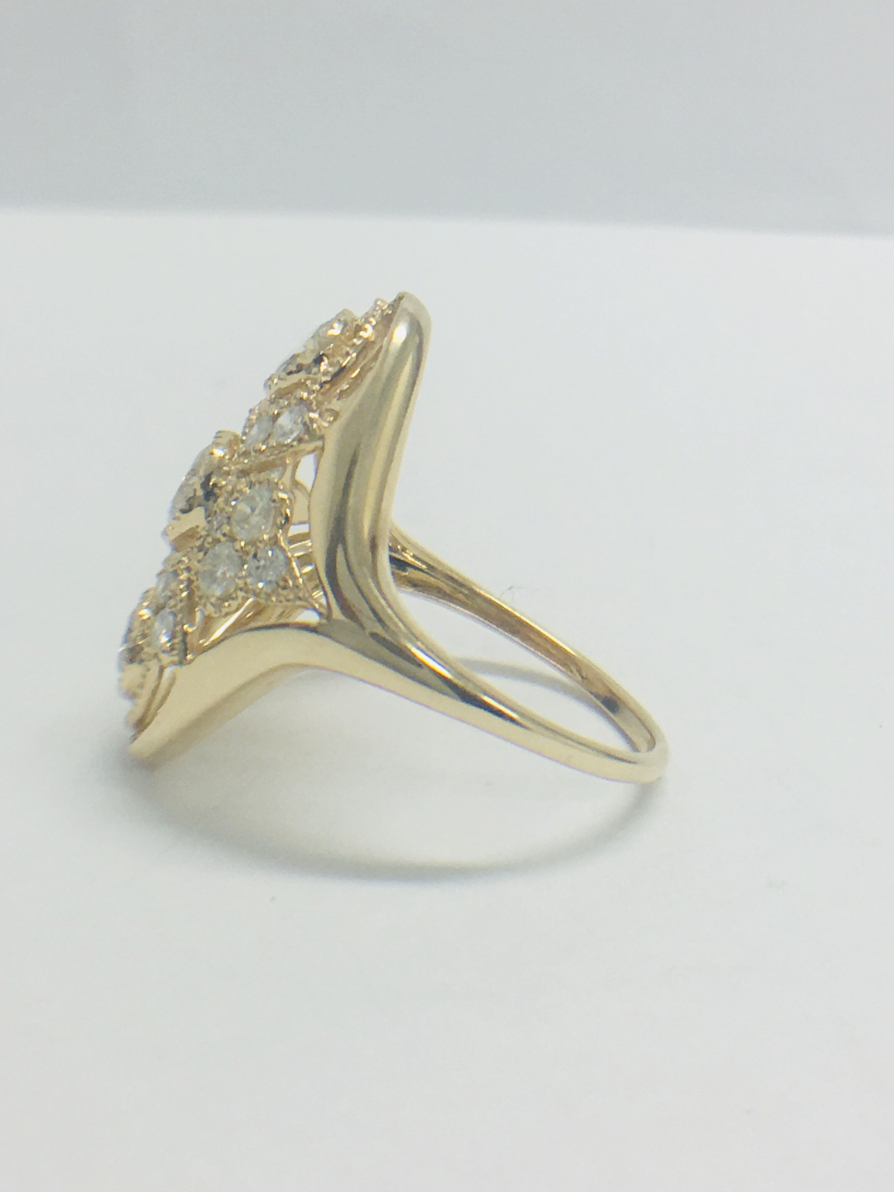 14ct Yellow Gold Diamond Ring - Image 3 of 10