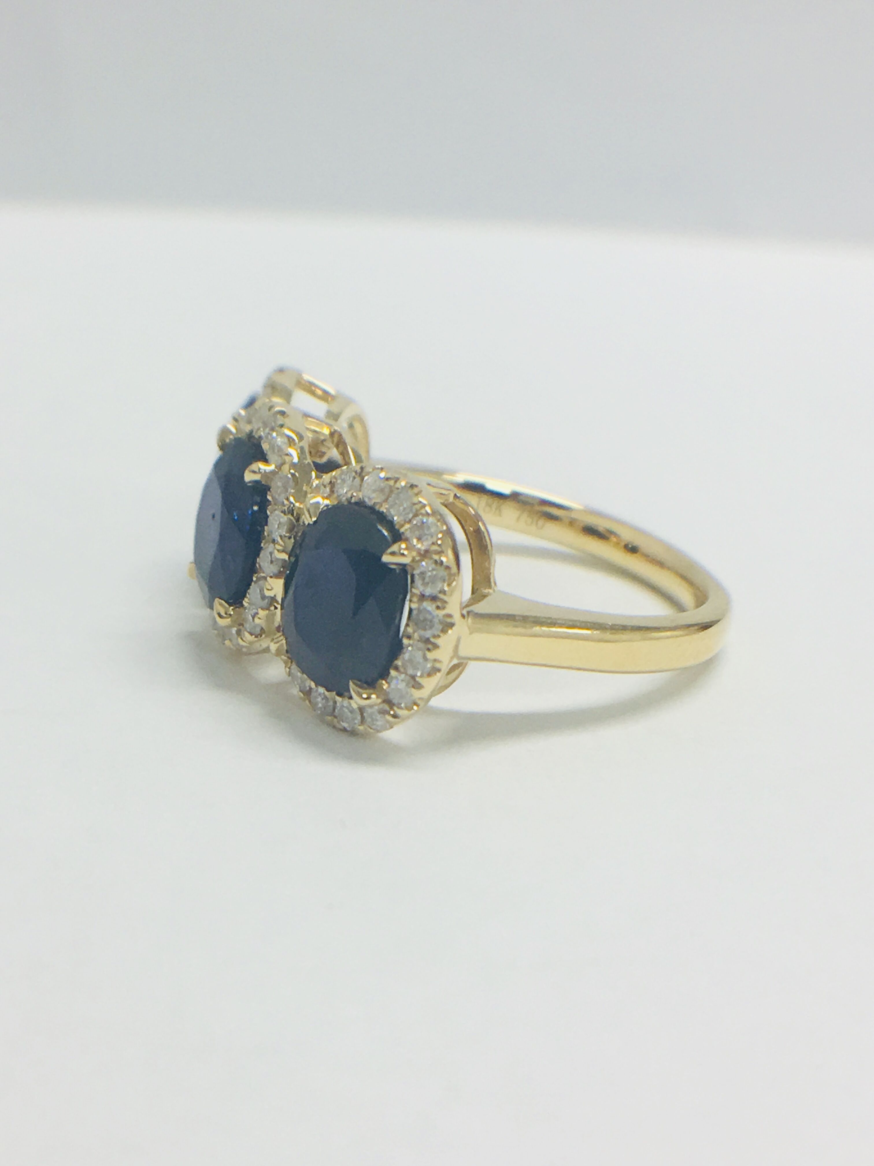 18ct Yellow Gold Sapphire & Diamond Ring - Image 3 of 12