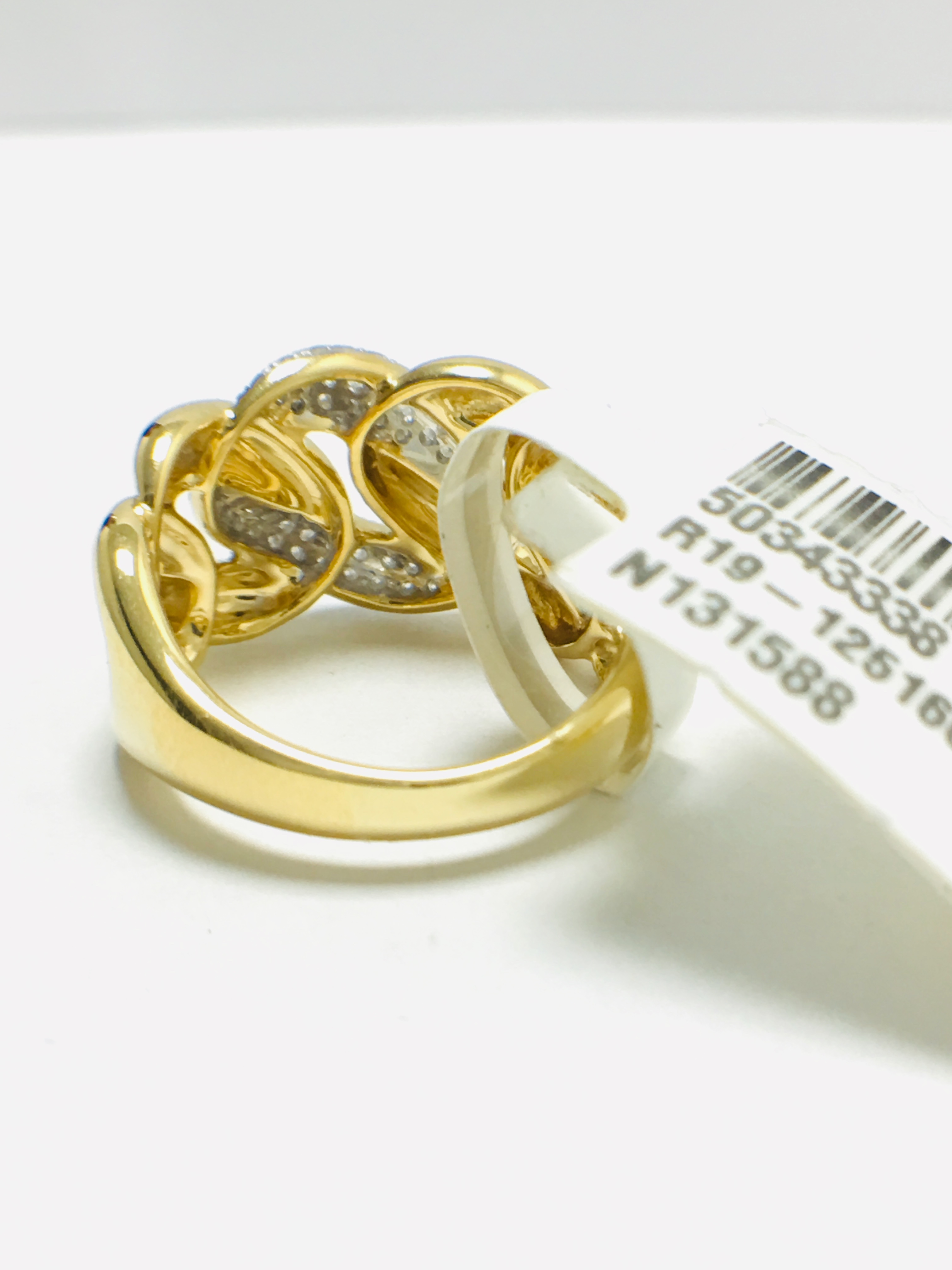 18ct Yellow Diamond Set Curb Style Ring - Image 5 of 9