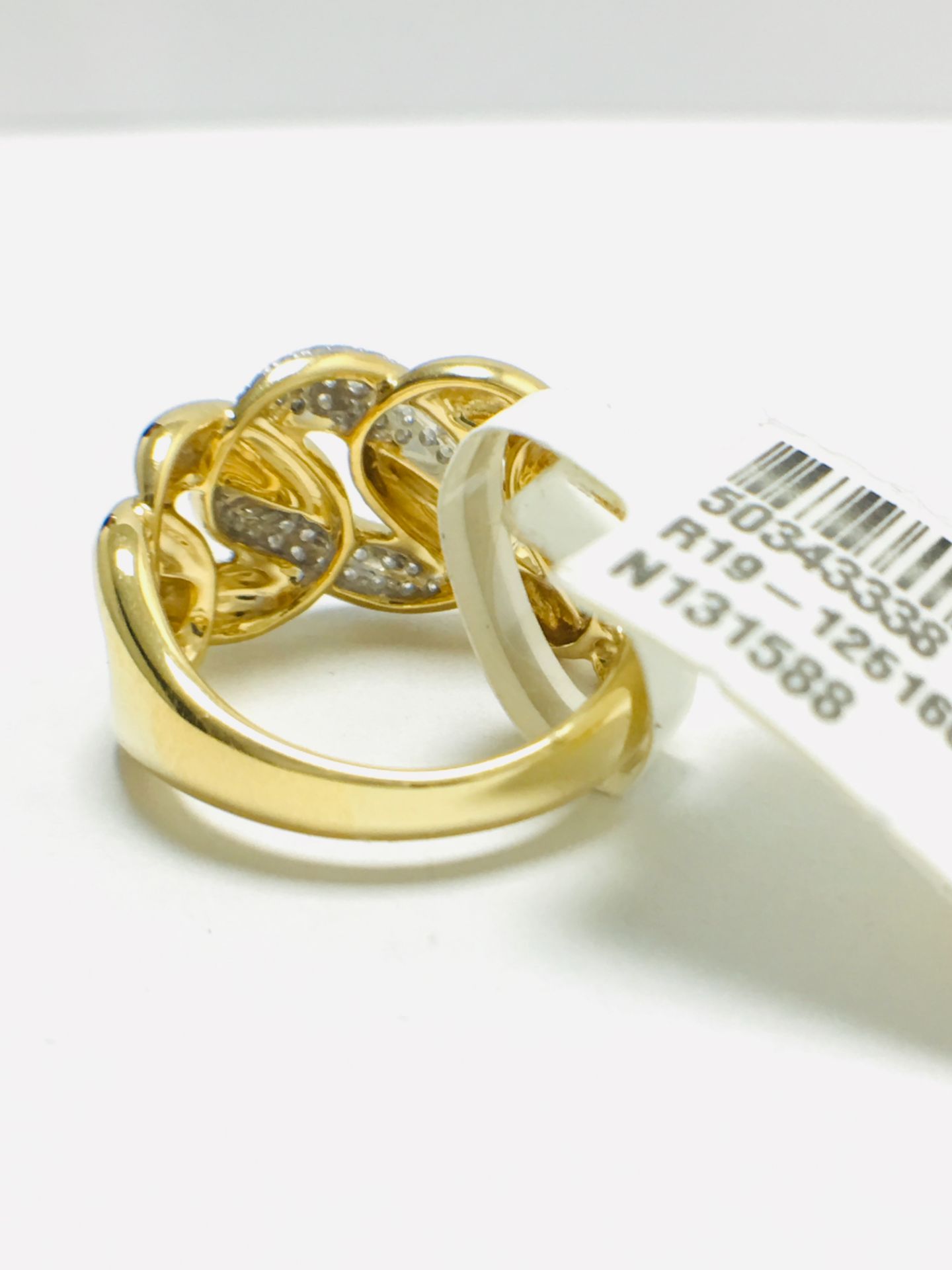 18ct Yellow Diamond Set Curb Style Ring - Image 5 of 9