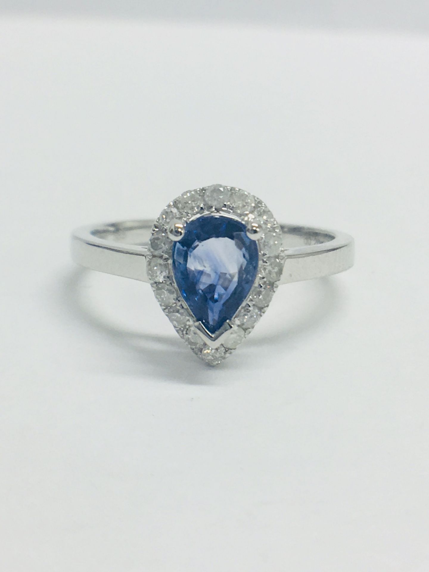 14ct White Gold Sapphire & Diamond Ring