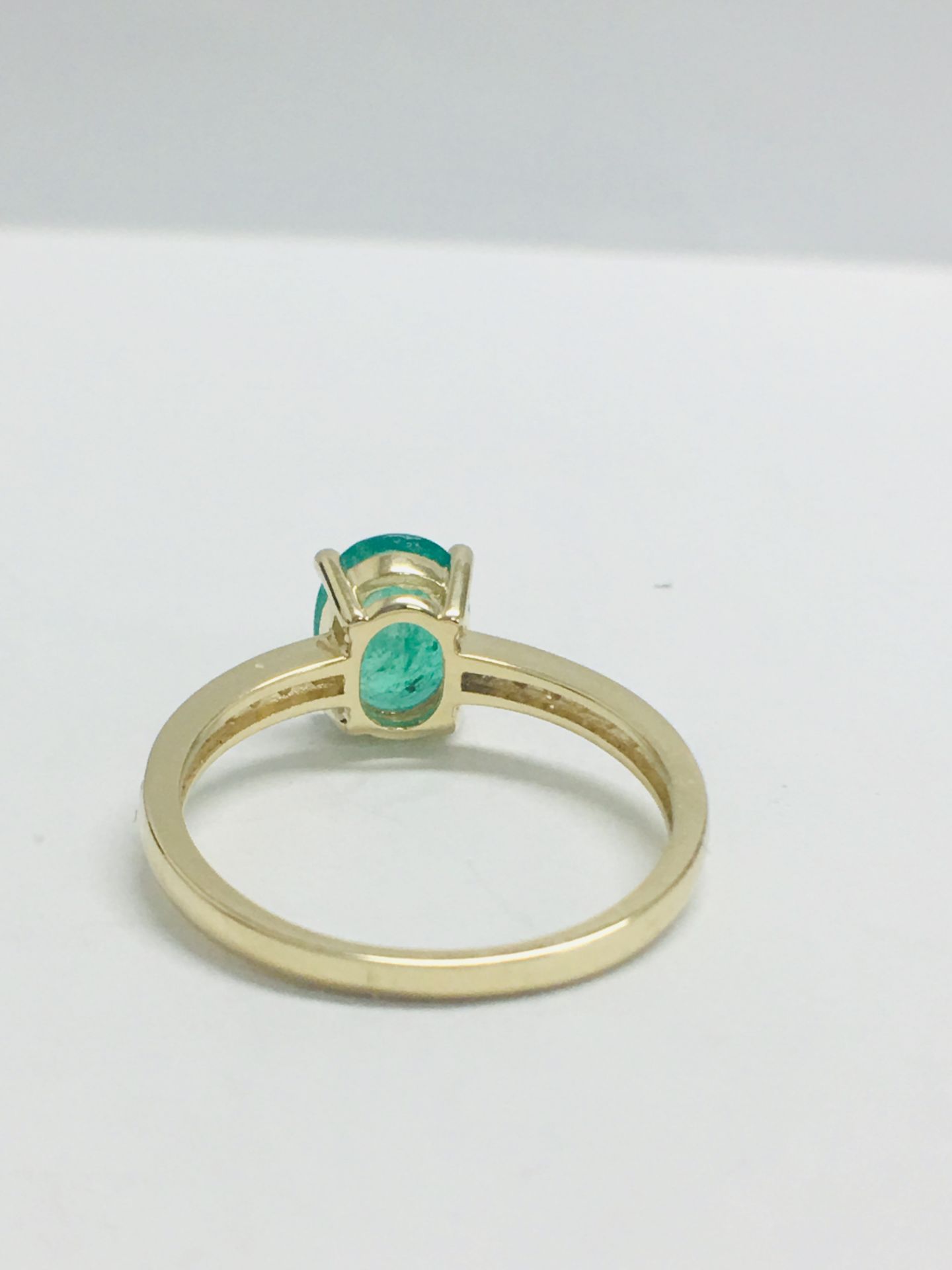 14ct Yellow Gold Emerald & Diamond Ring - Image 4 of 7