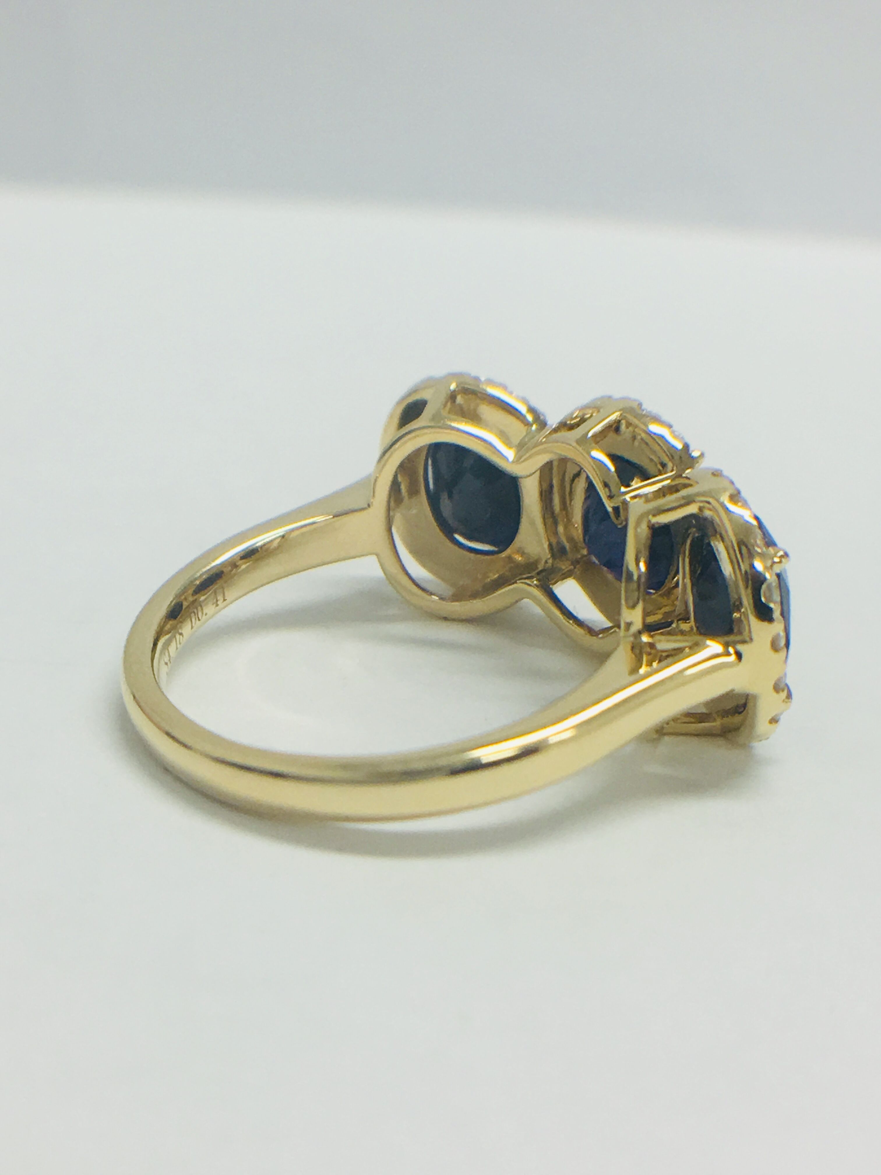 18ct Yellow Gold Sapphire & Diamond Ring - Image 7 of 12
