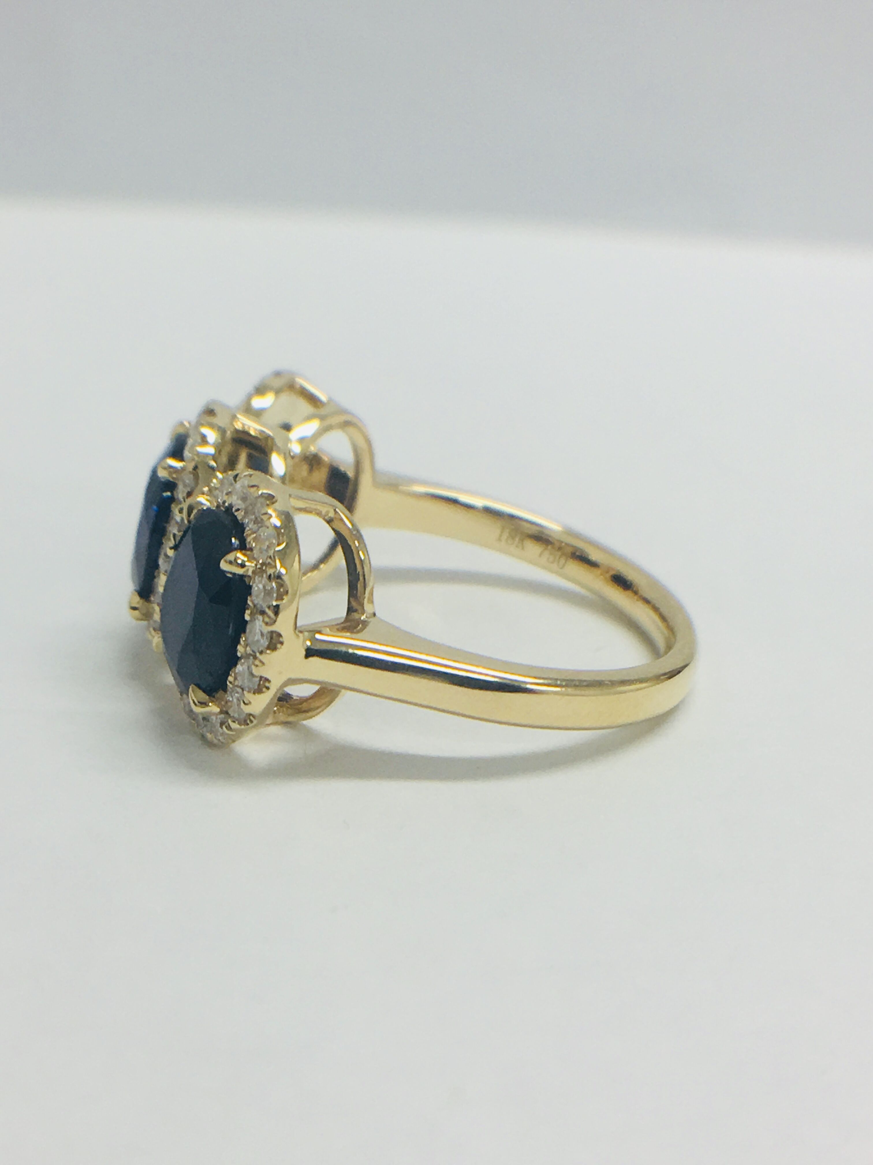 18ct Yellow Gold Sapphire & Diamond Ring - Image 4 of 12