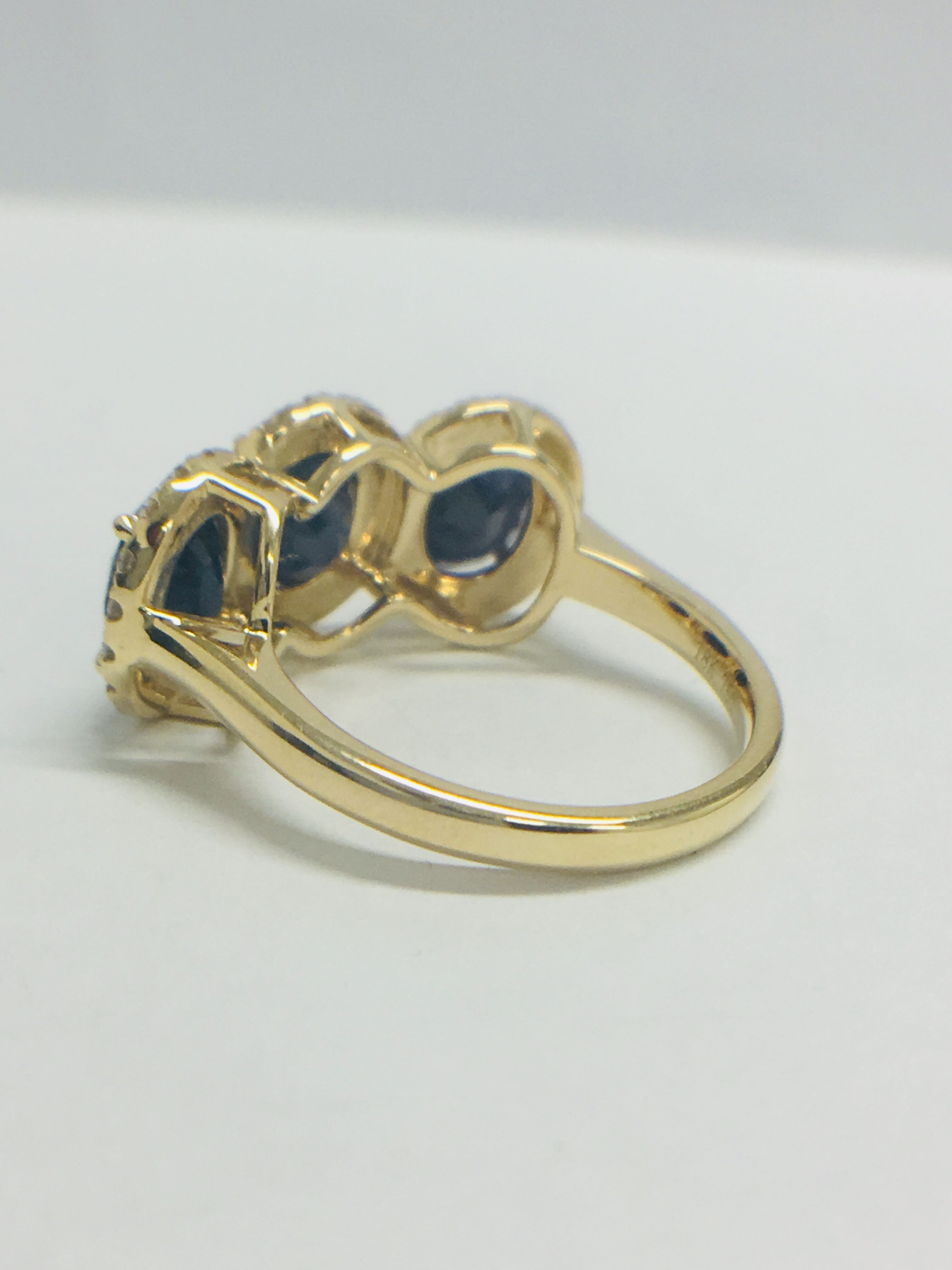 18ct Yellow Gold Sapphire & Diamond Ring - Image 5 of 12