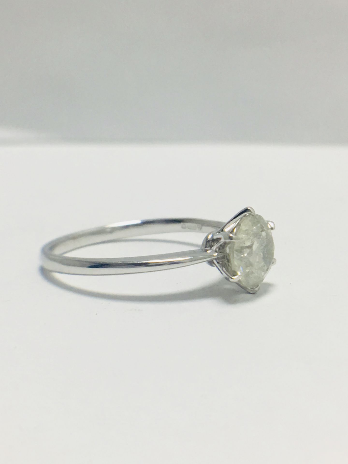 1ct Platinum Diamond Solitaire Ring - Image 7 of 10