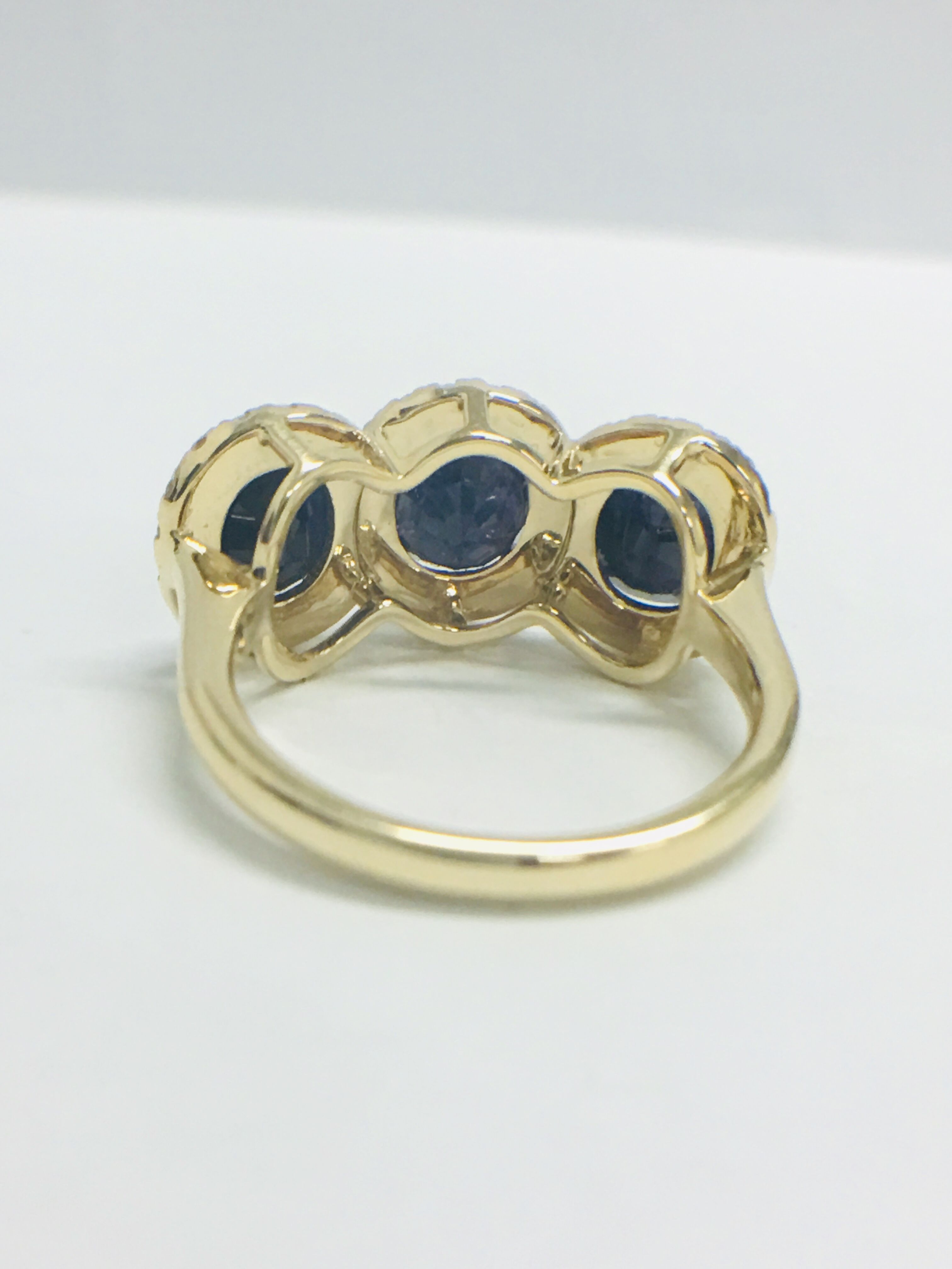 18ct Yellow Gold Sapphire & Diamond Ring - Image 6 of 12