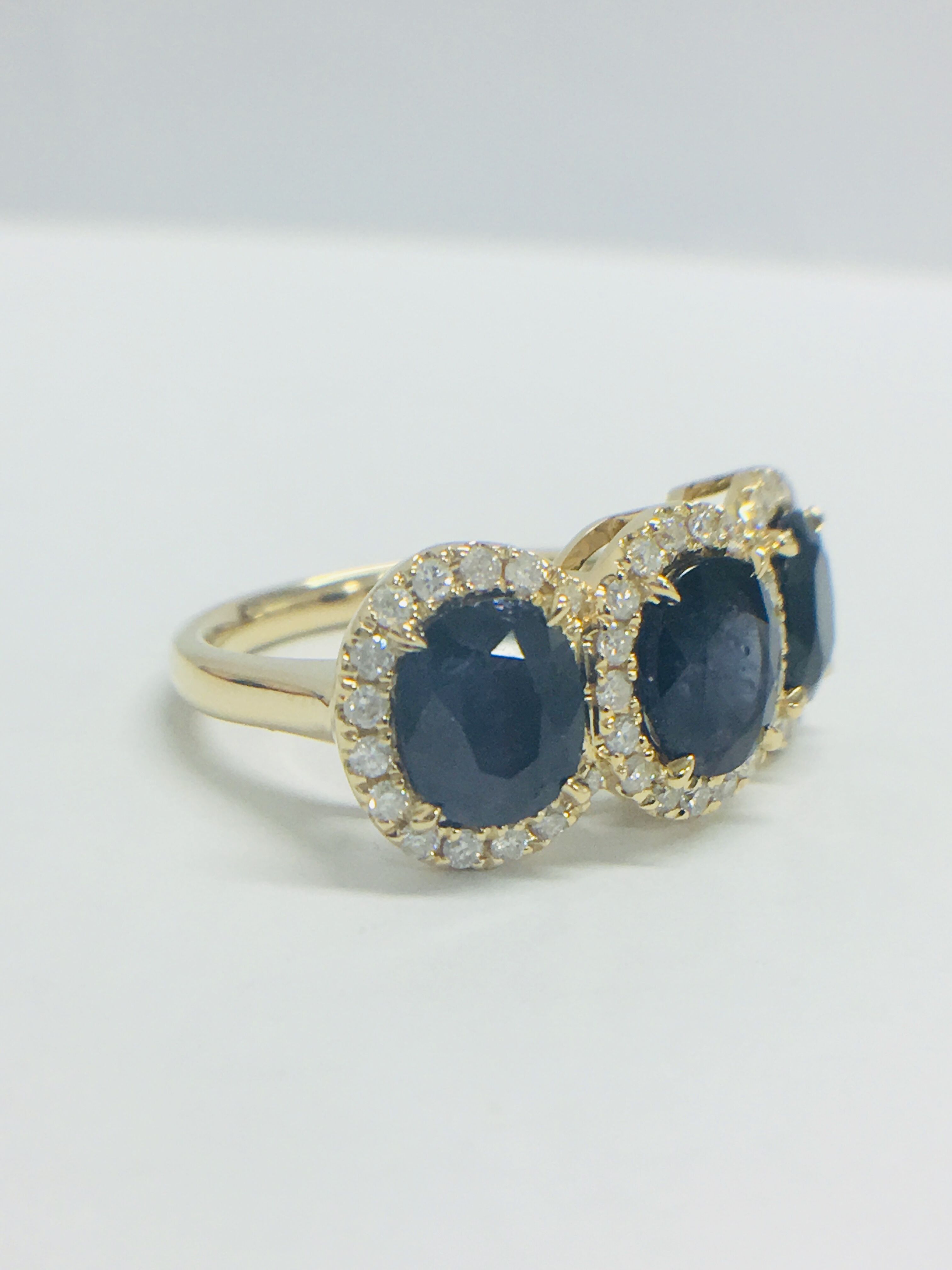 18ct Yellow Gold Sapphire & Diamond Ring - Image 9 of 12