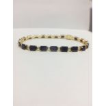 18ct Yellow Gold Ruby & Diamond Tennis Bracelet