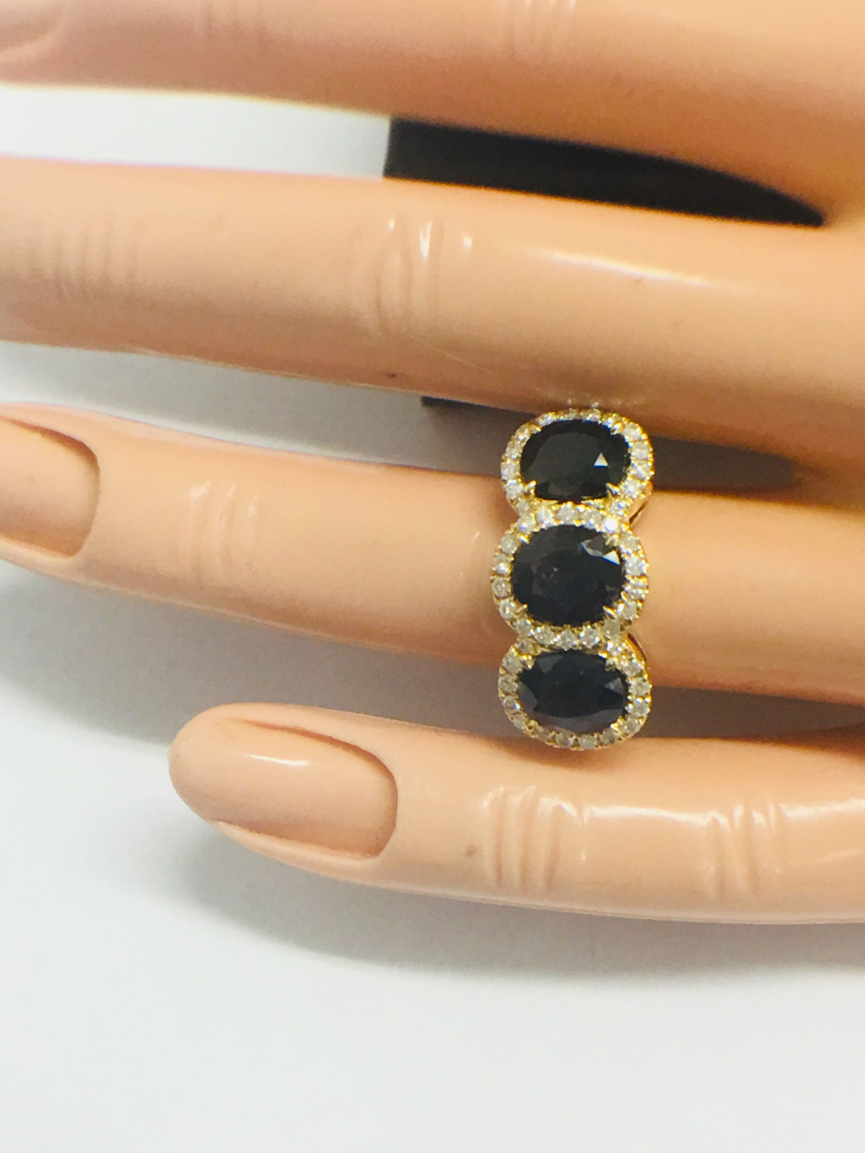 18ct Yellow Gold Sapphire & Diamond Ring - Image 11 of 12