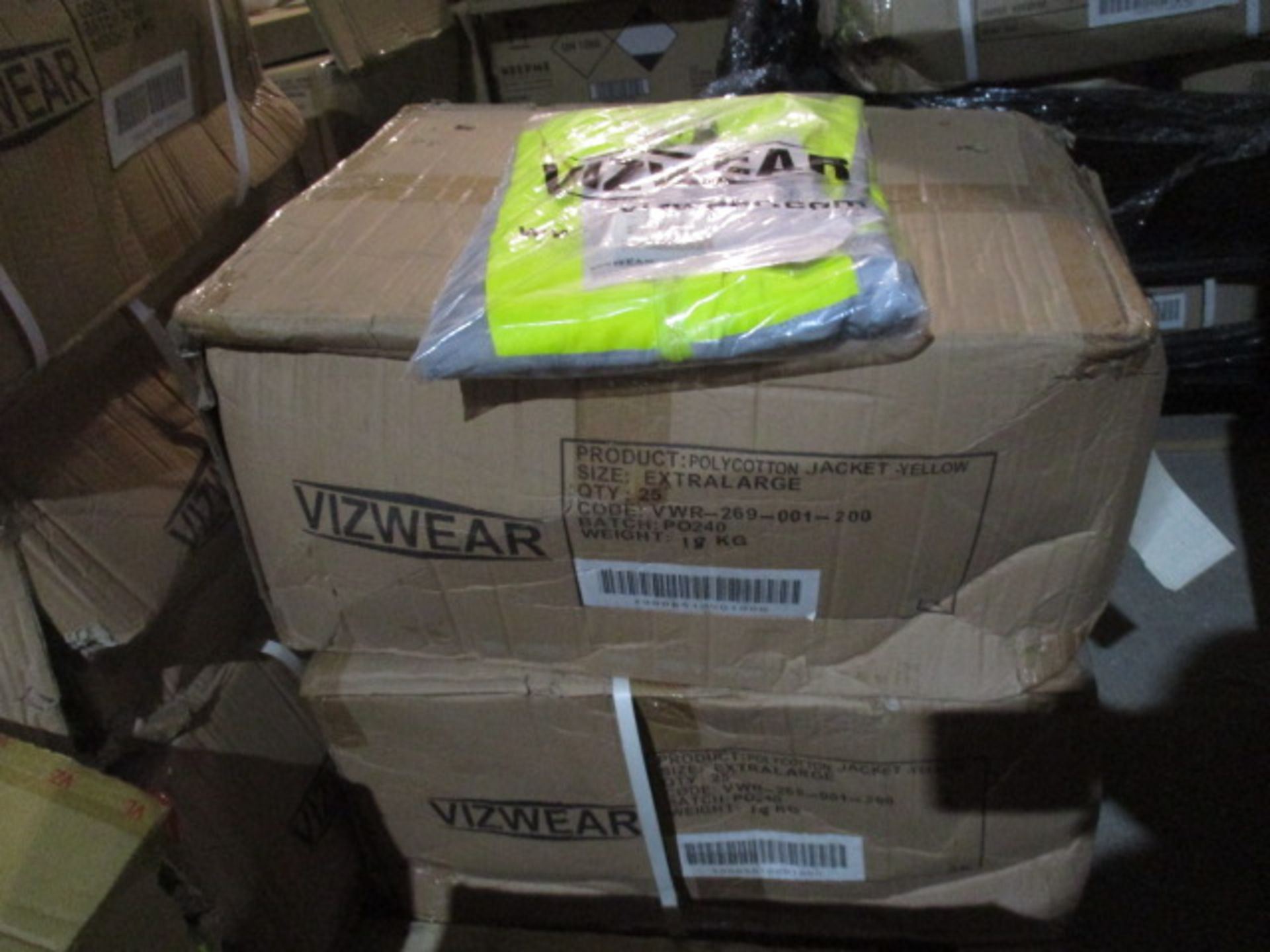 25pcs Brand new Polycotton Hiviz Jacket XL size as pictured new and sealed