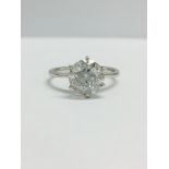 2.15ct round Brilliant cut platinum solitaire ring