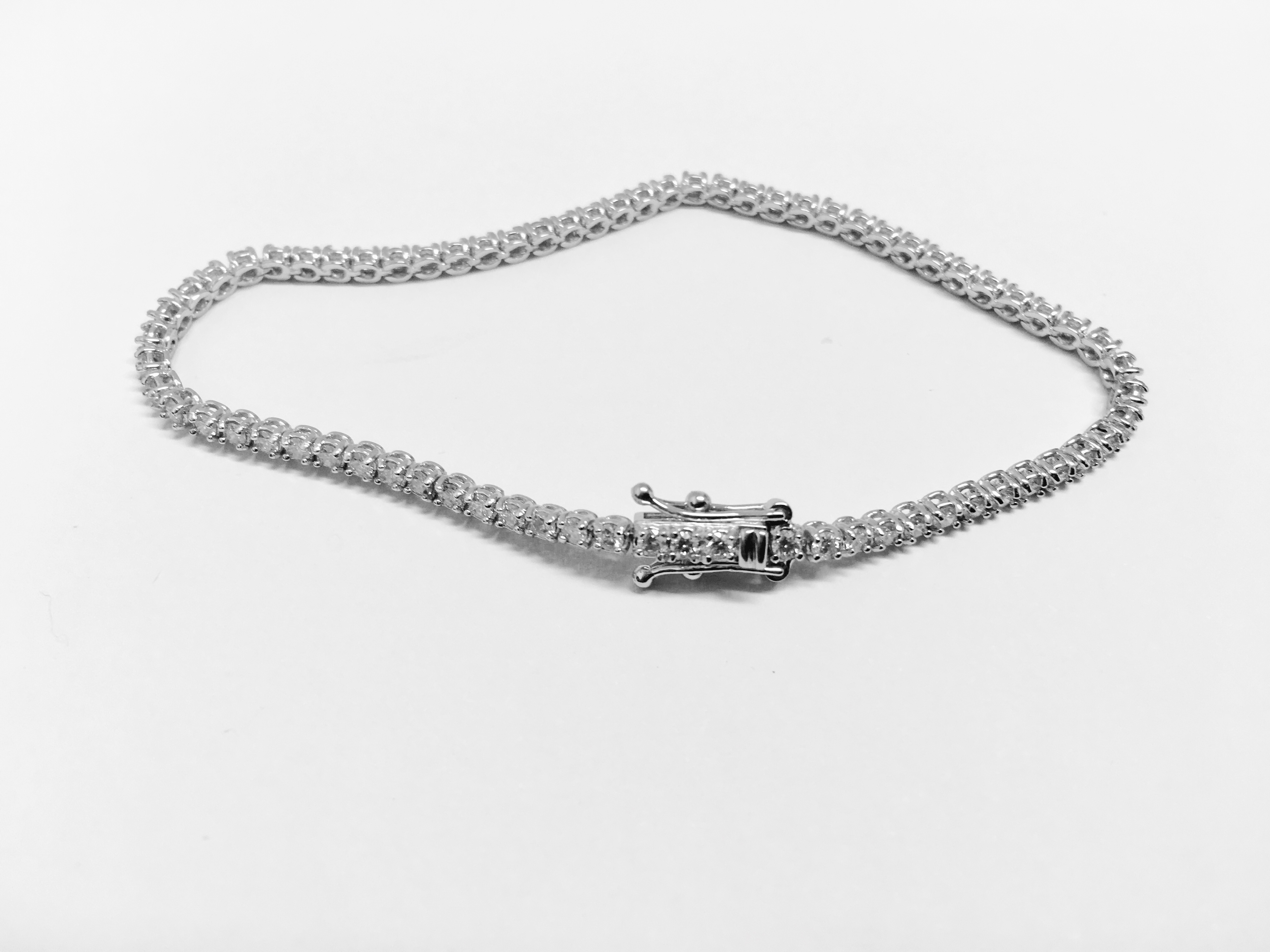 2.10ct diamond tennis bracelet with 70 brilliant cut diamonds