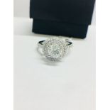 1.70ct Brilliant cut double Halo Platinum Ring