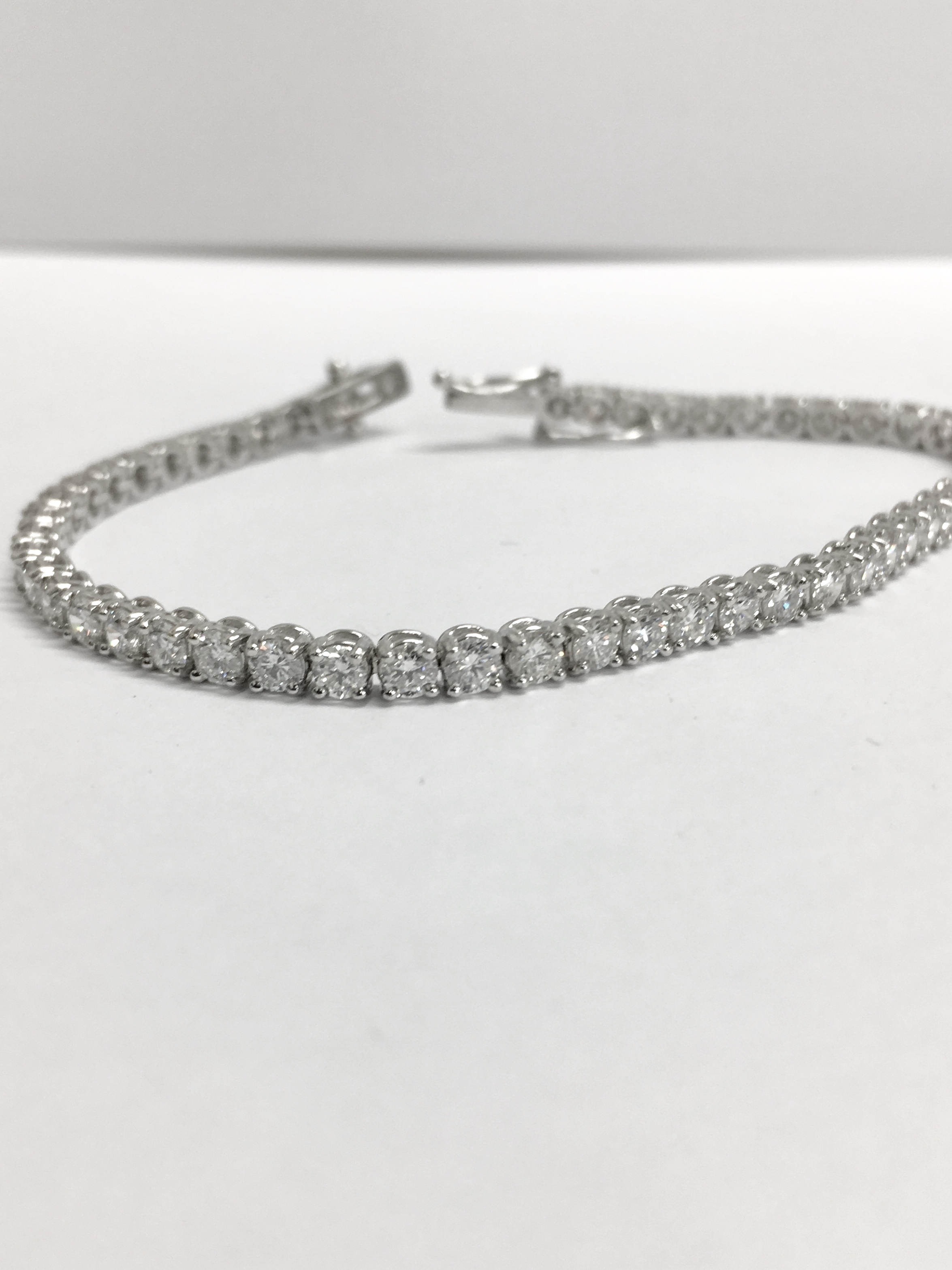 6.60ct Diamond tennis bracelet set with brilliant cut diamonds of G colour - Image 4 of 5