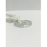 18ct white gold diamond two row ring