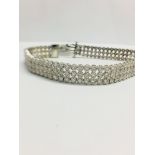 DIAMOND 3 ROW LINE BRACELET