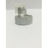 18ct white gold four row diamond dress ring,1.32ct