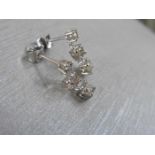 1.20ct diamond trilogy drop earrings