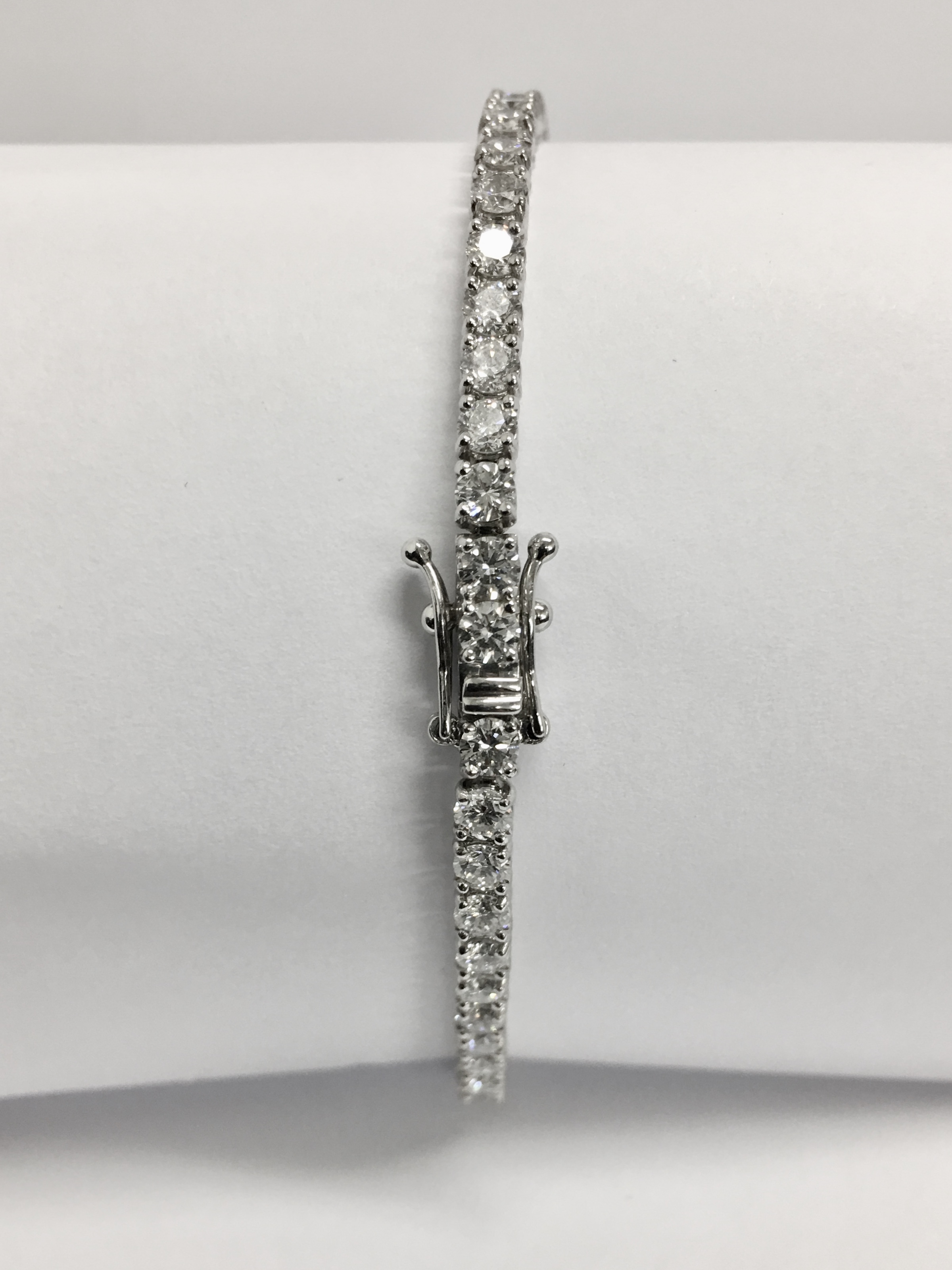 6.60ct Diamond tennis bracelet set with brilliant cut diamonds of G colour - Image 5 of 5
