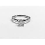 1ct diamond solitaire ring set in 18ct white gold