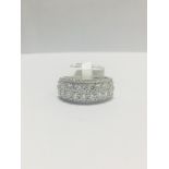 18ct white gold four row diamond dress ring,1.97ct