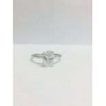 1ct Oval cut Diamond set in a platinum setting four claw