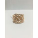 18ct Rosegold diamond fancy style free Ring