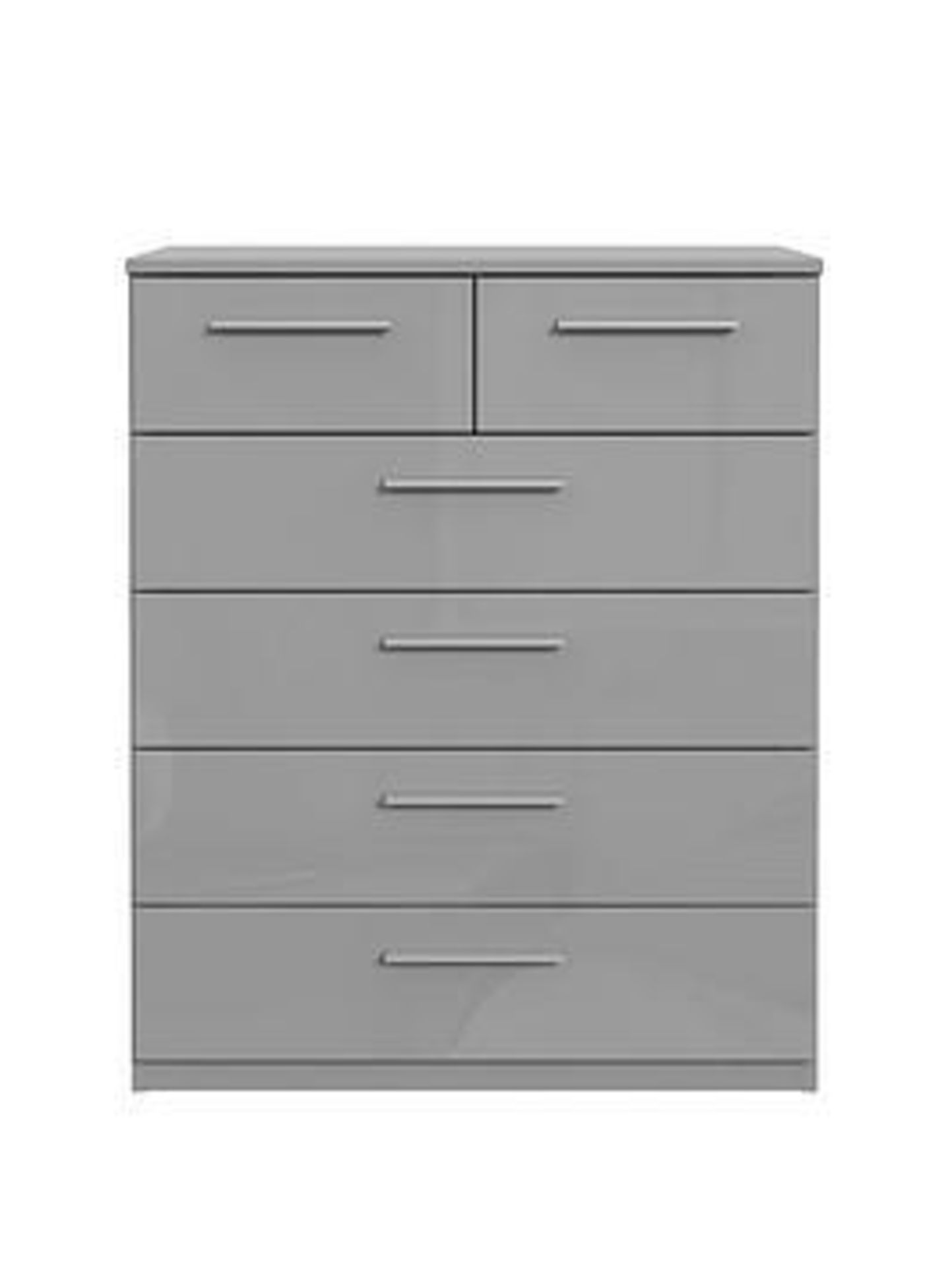 Boxed Item Westbury 6 Drawers Chest [Grey Gloss] 86X71X42Cm Rrp:£226.0