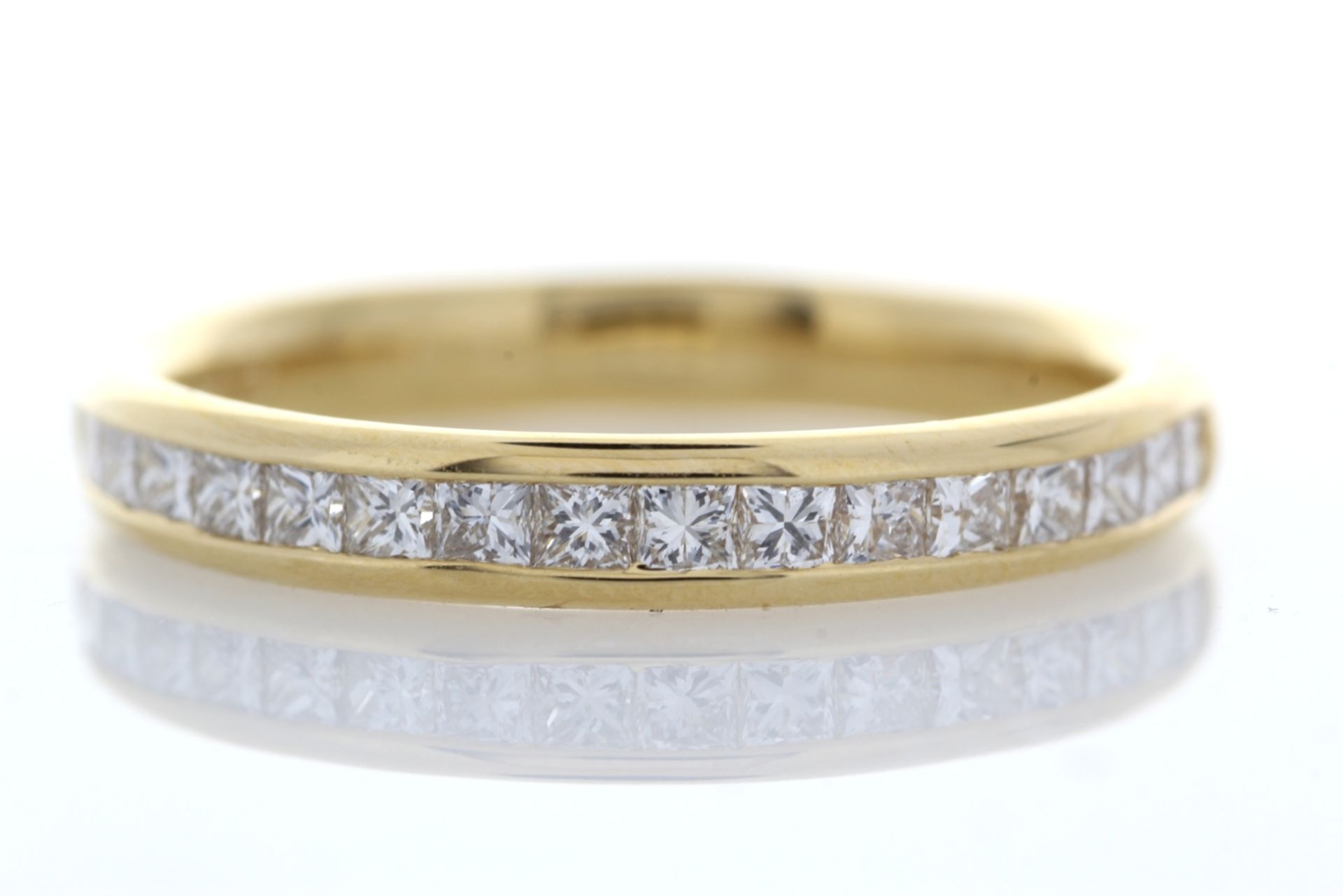 18ct Yellow Gold Channel Set Semi Eternity Diamond Ring 0.57