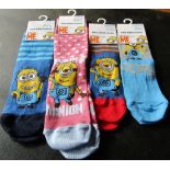 Selection of childrens socks 2x 12 1/2-3 1/2 and 2x 6-8 1/2