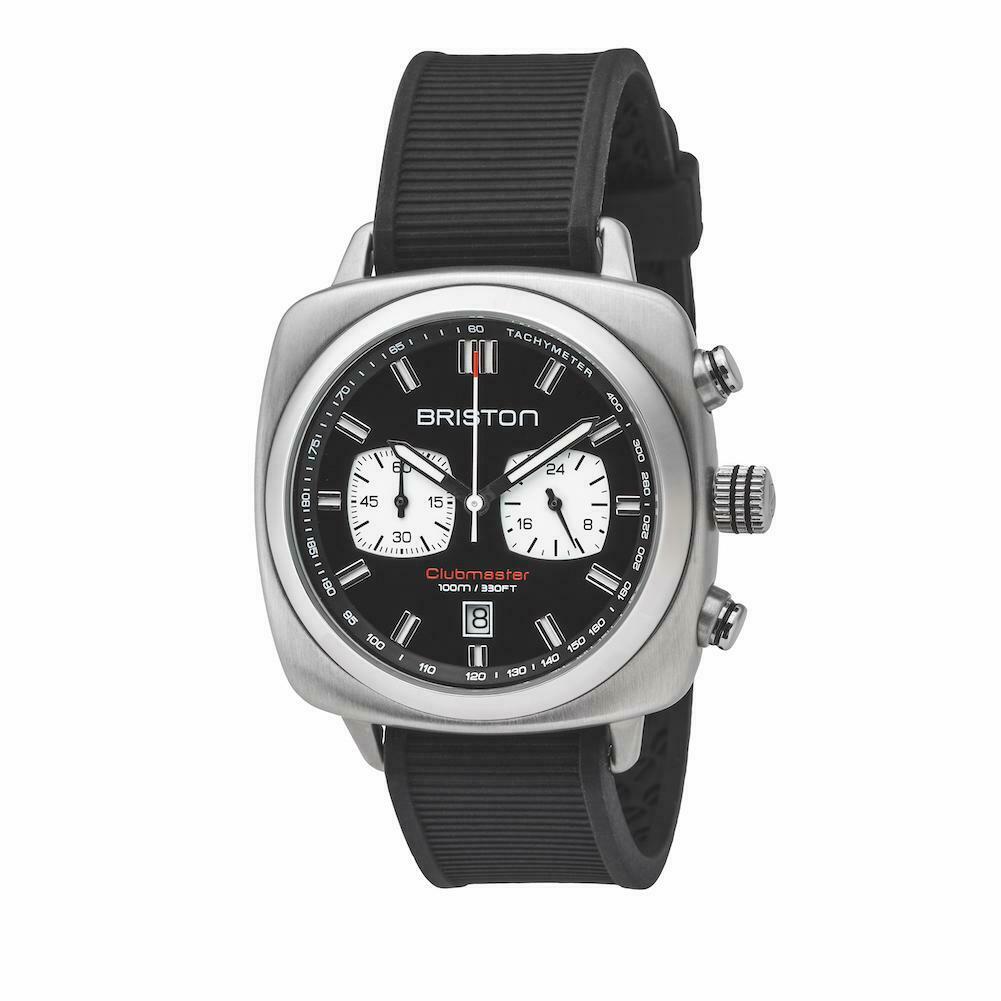 Briston Clubmaster Chrono Sport 42 Stainless Steel Black Dial Watch