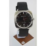 Briston Clubmaster Iconic HMS Date Automatic Mirror Steel 40 Black Dial Watch