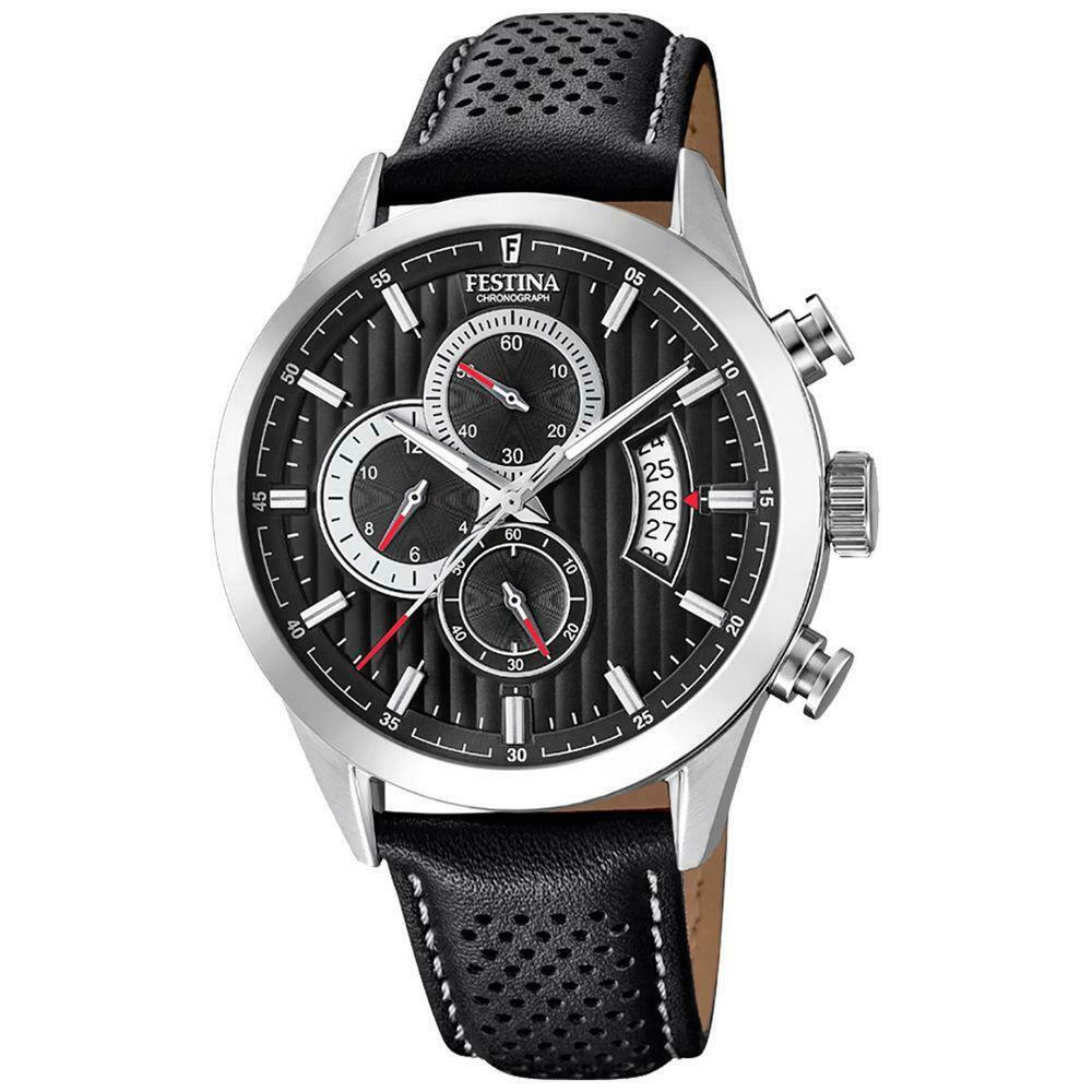 Festina Mens Chrono Watch with Leather Strap F20271 6