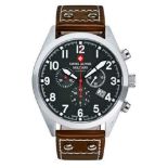 Swiss Alpine Military Leader Chrono With Brown Leather Strap