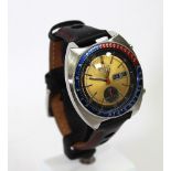 Seiko 6139-6002 Pepsi Bezel Yellow Face Auto Wrist Watch Newly Serviced