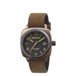 Briston Clubmaster Classic HMS Date Khaki PVD SS Matt Black Dial Watch