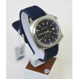 Briston Clubmaster Diver Automatic Date 42 Brushed Steel Blue Dial Watch