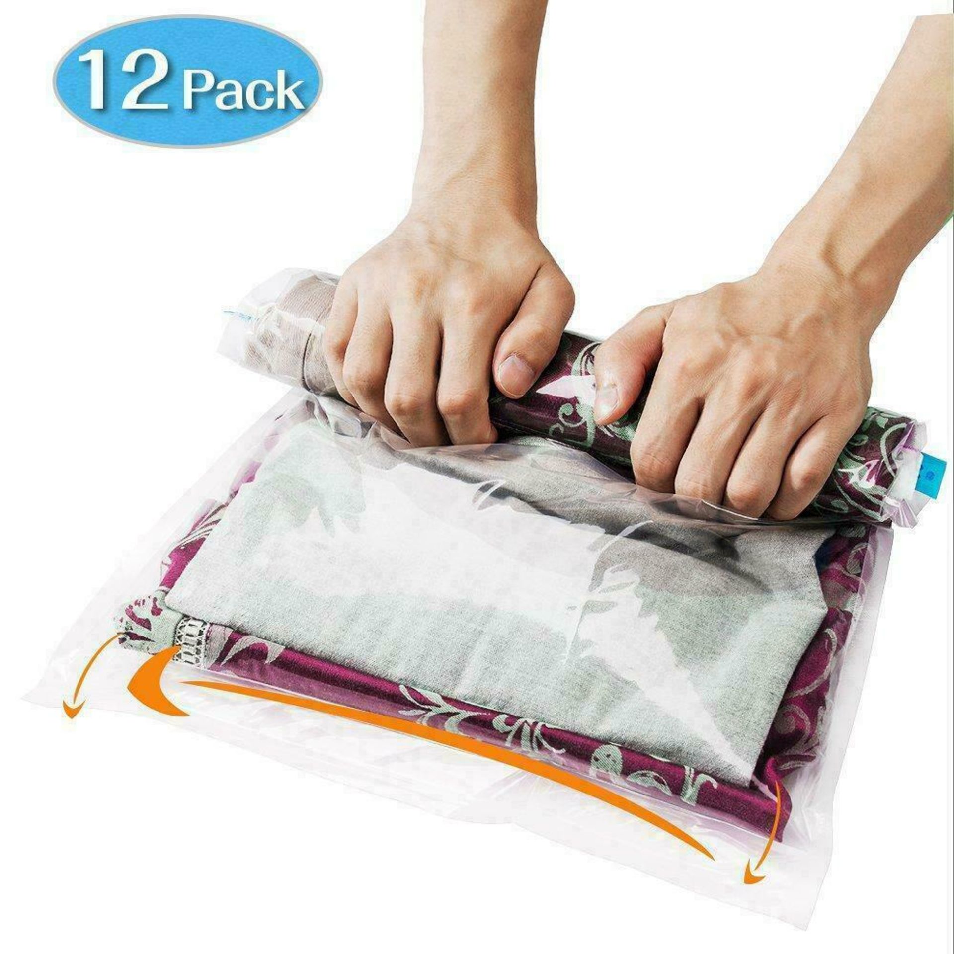 5 X NONZERS 12 Pcs Travel Vacuum Bags, Roll-up Space Saver Airtight Reusable Bags