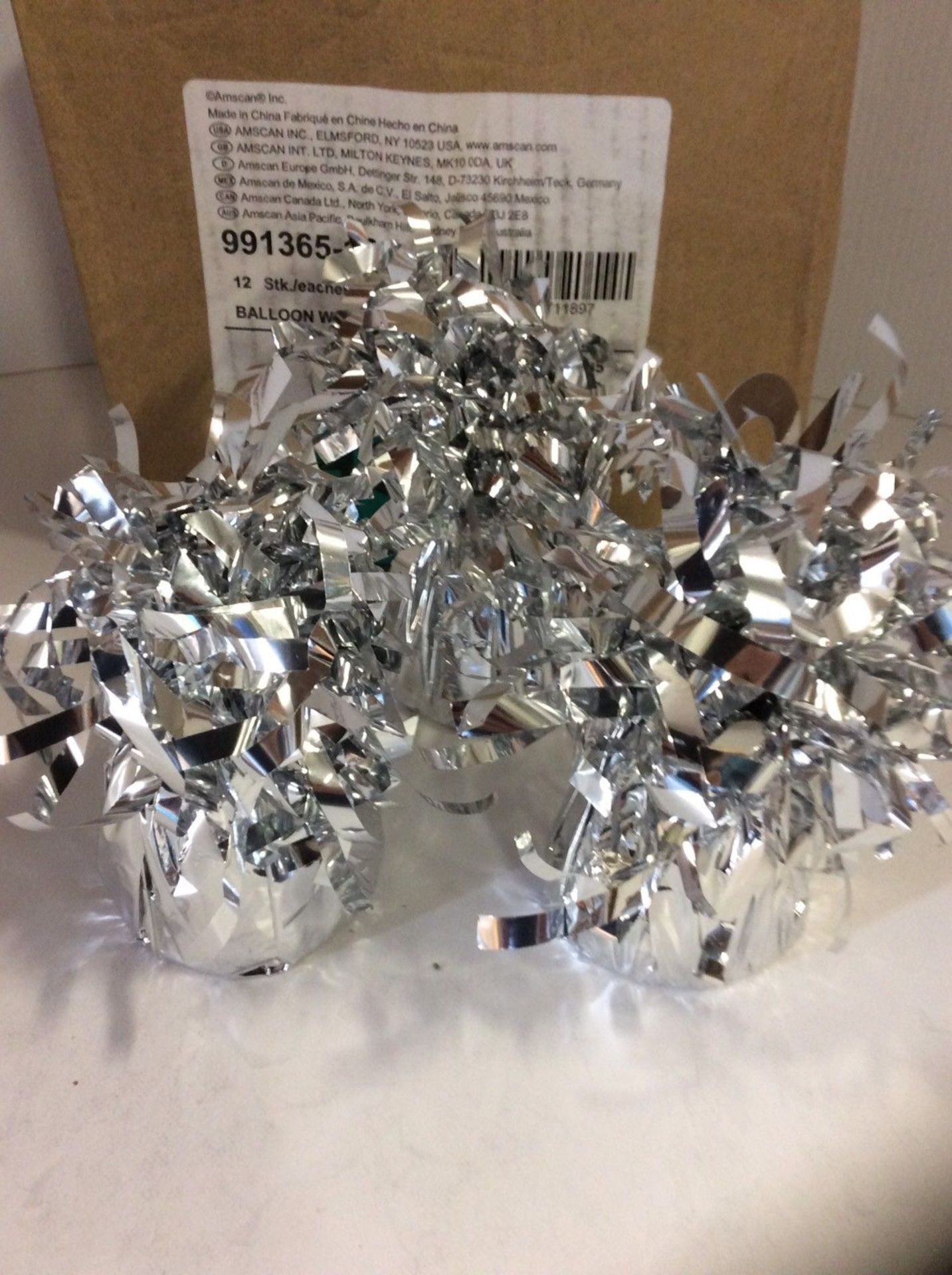 22 x Amscan International Balloon Weight Foil Silver