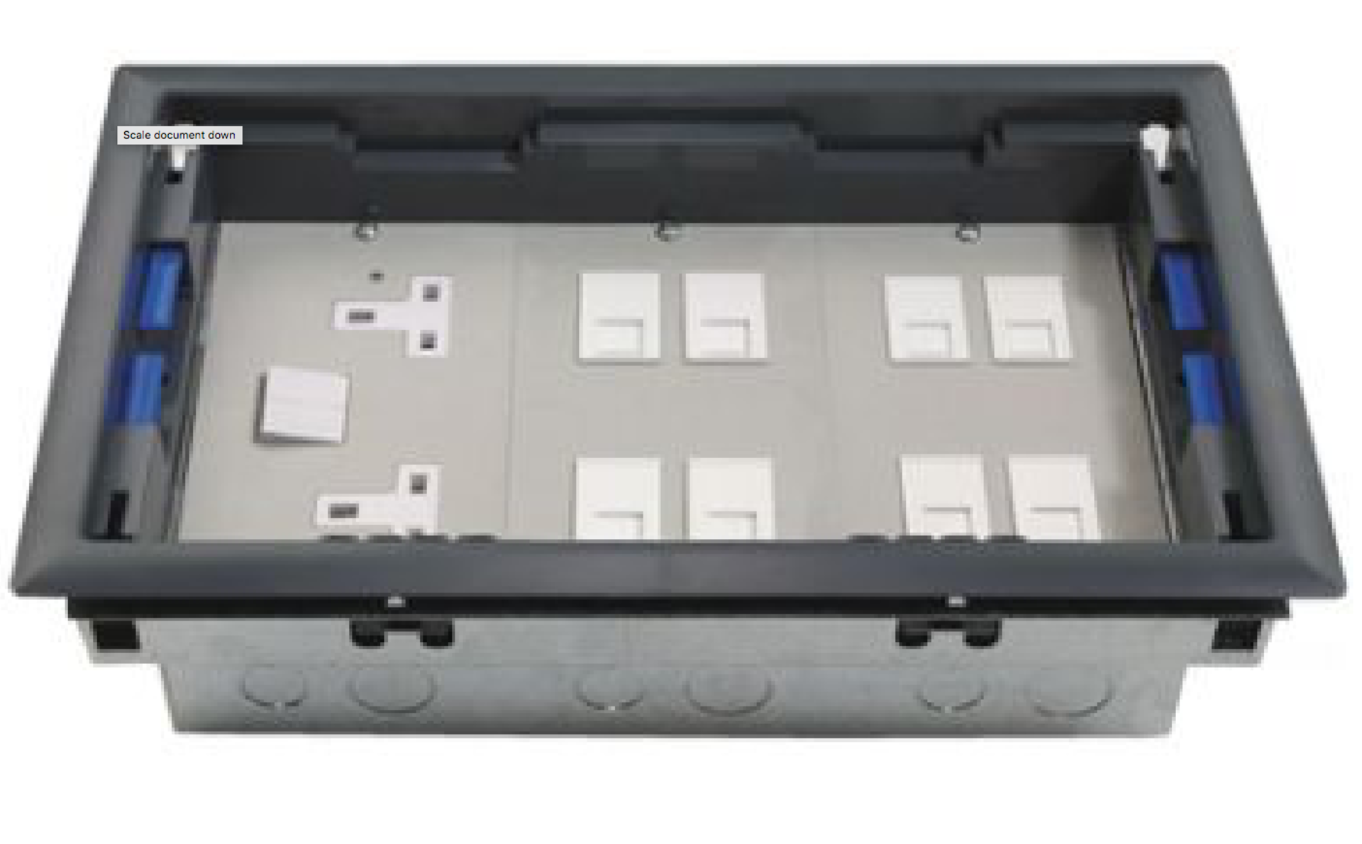 Electrak Floor Service Outlet Box 3 Compartment