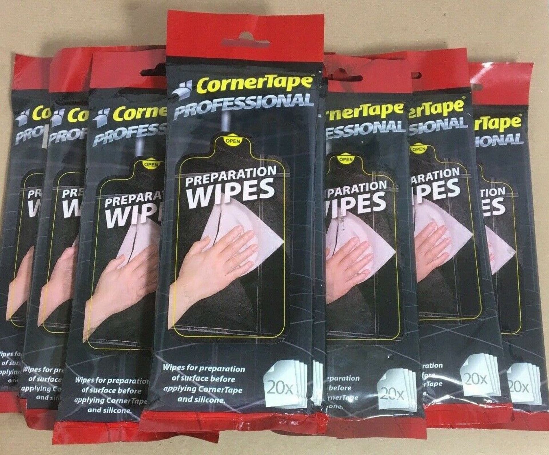 10 X Corner Tape Preperation Wipes 20 per pack x 10 packs total wipes = 200