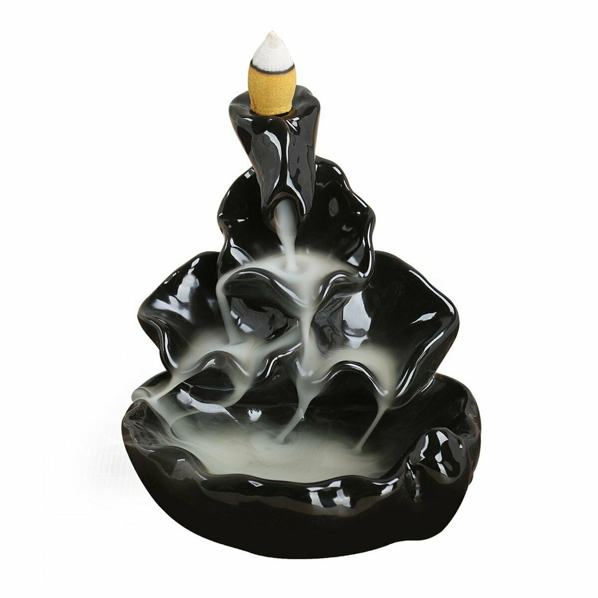10 x Pixnor Ceramic Glaze Incense Smoke Cone Burner Backflow Censer Tower Holder - Image 2 of 3