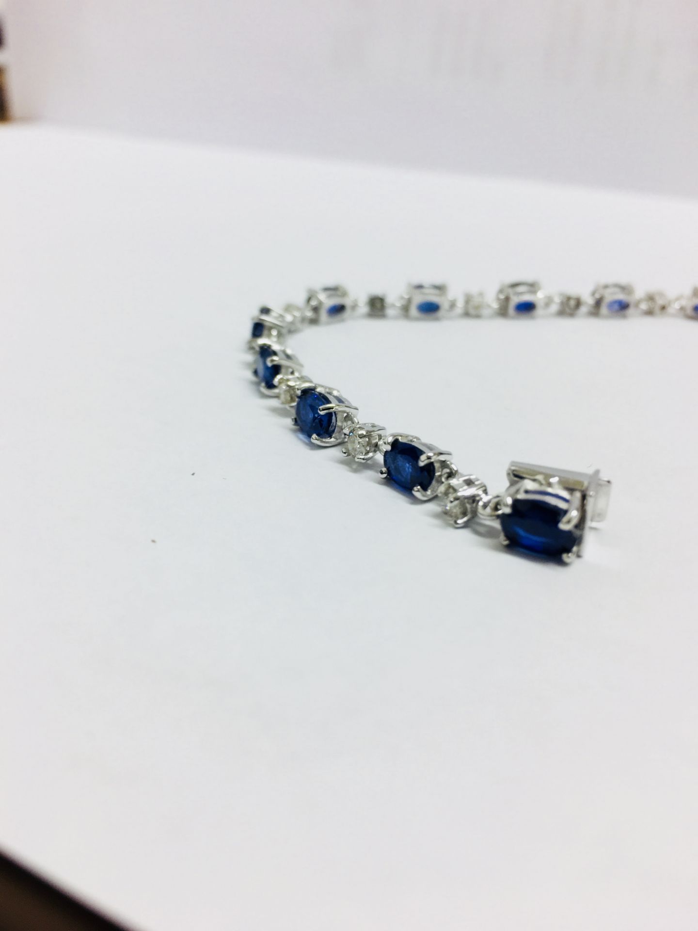 11Ct Sapphire And Diamond Bracelet. - Image 3 of 6
